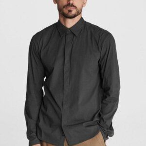 NWT rag & bone Pursuit precision cotton Mens Shirt Washed Black Size S